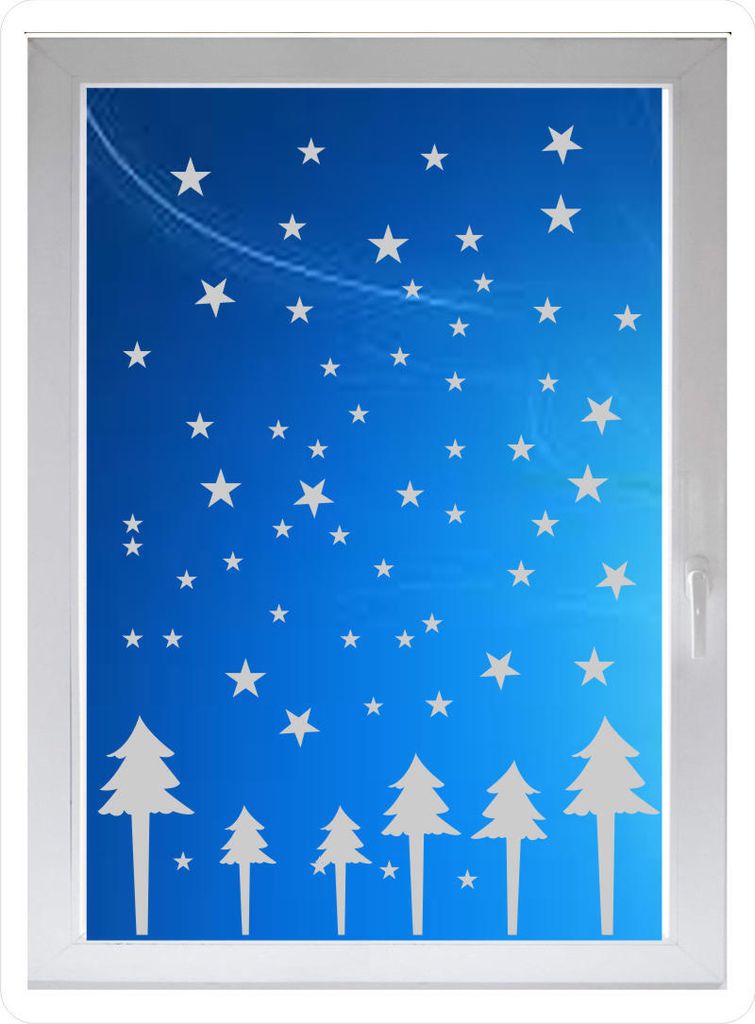 INDIGOS UG - Wohnzimmer Frohe Weihnachten - Farbe: silberfein satiniert - 96x56 cm - Sichtschutzfolie - Fensterfolie - Glasdekorfolie - für die K...