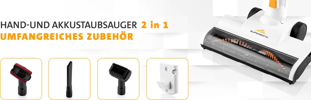 Aspirateur balai sans fil et à main ETA Supersonic 21,6V avec filtre HEPA