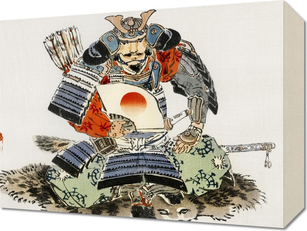 Bild 40x30cm Samurai, Kōno Bairei Japanisches Vintage für das Wohnzimmer
