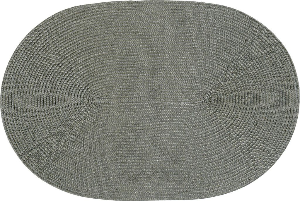 Platzset Polypro Grau oval ca. 45 x30 cm Platzdeckchen Tischset geflochtene Optik