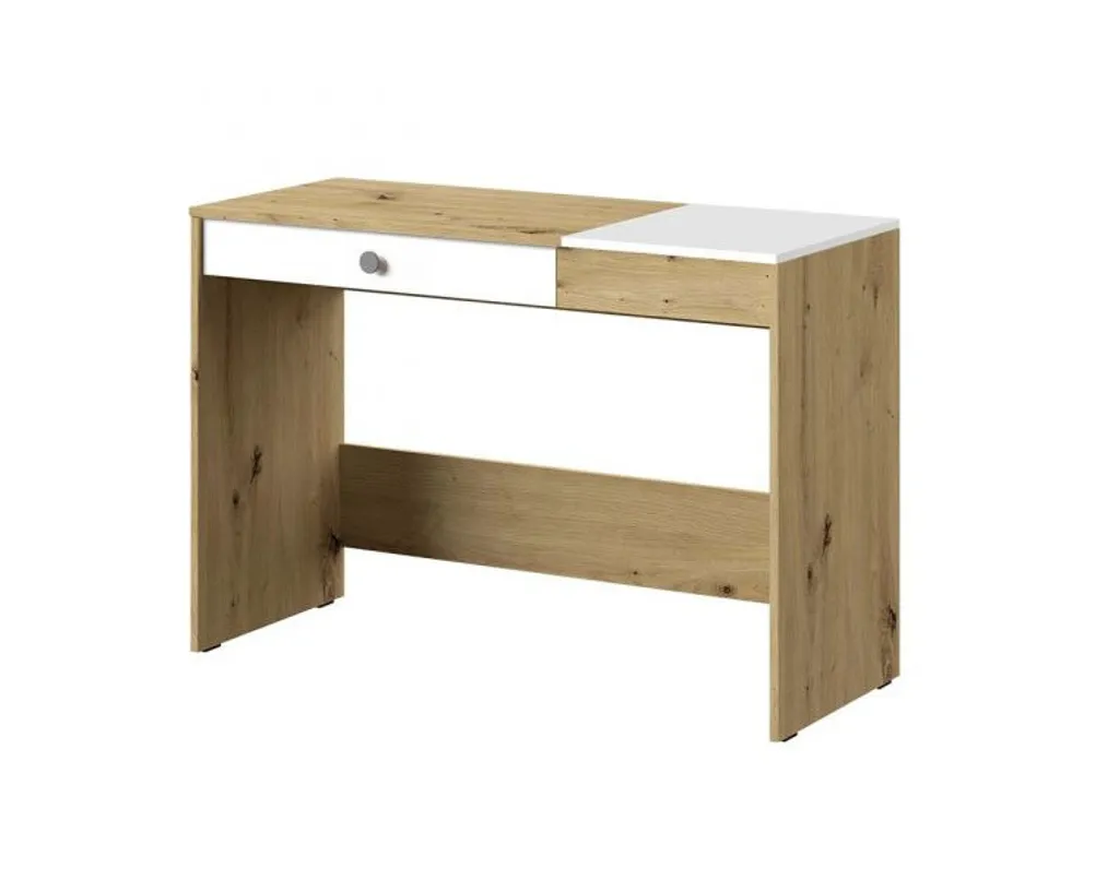 Bureau CHIMA Chêne Artisan Blanc Gris - Stable et Facile à Assembler