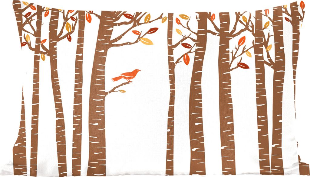 MuchoWow Zierkissen Sofakissen Wohnzimmer Dekokissen 50x30 cm Herbst - Vogel - Illustration - Wohnzimmerdekoration - Polster mit Photo