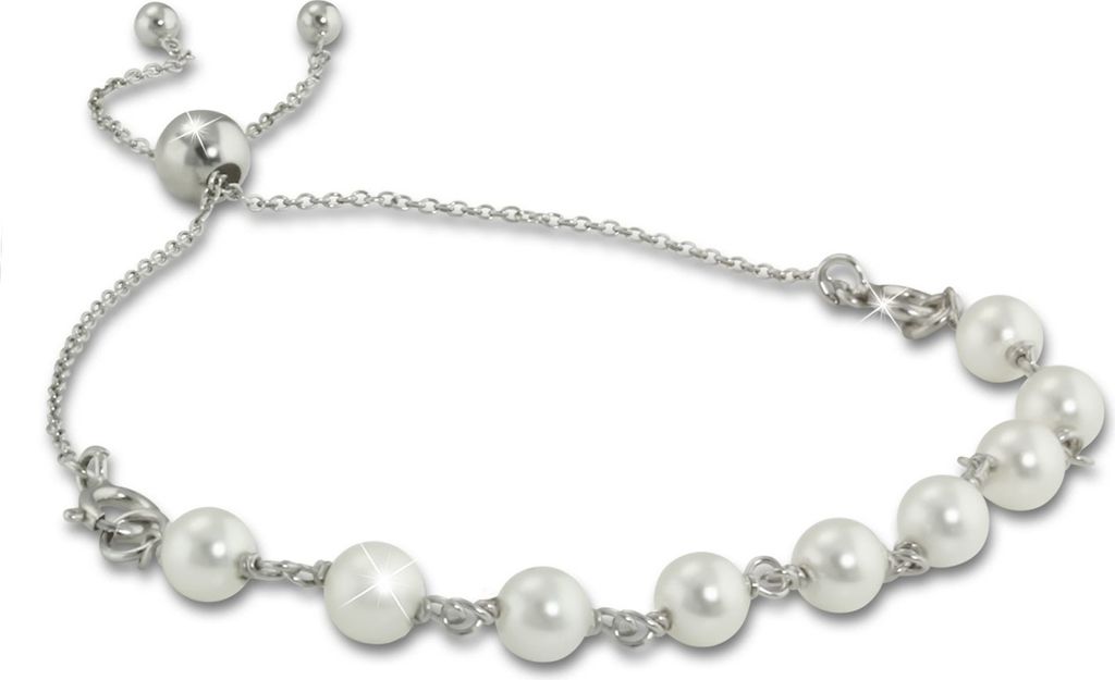 Armäleon Armbänder weiße Perlen Armschmuck 925 Sterling Silber Damen ARS004W