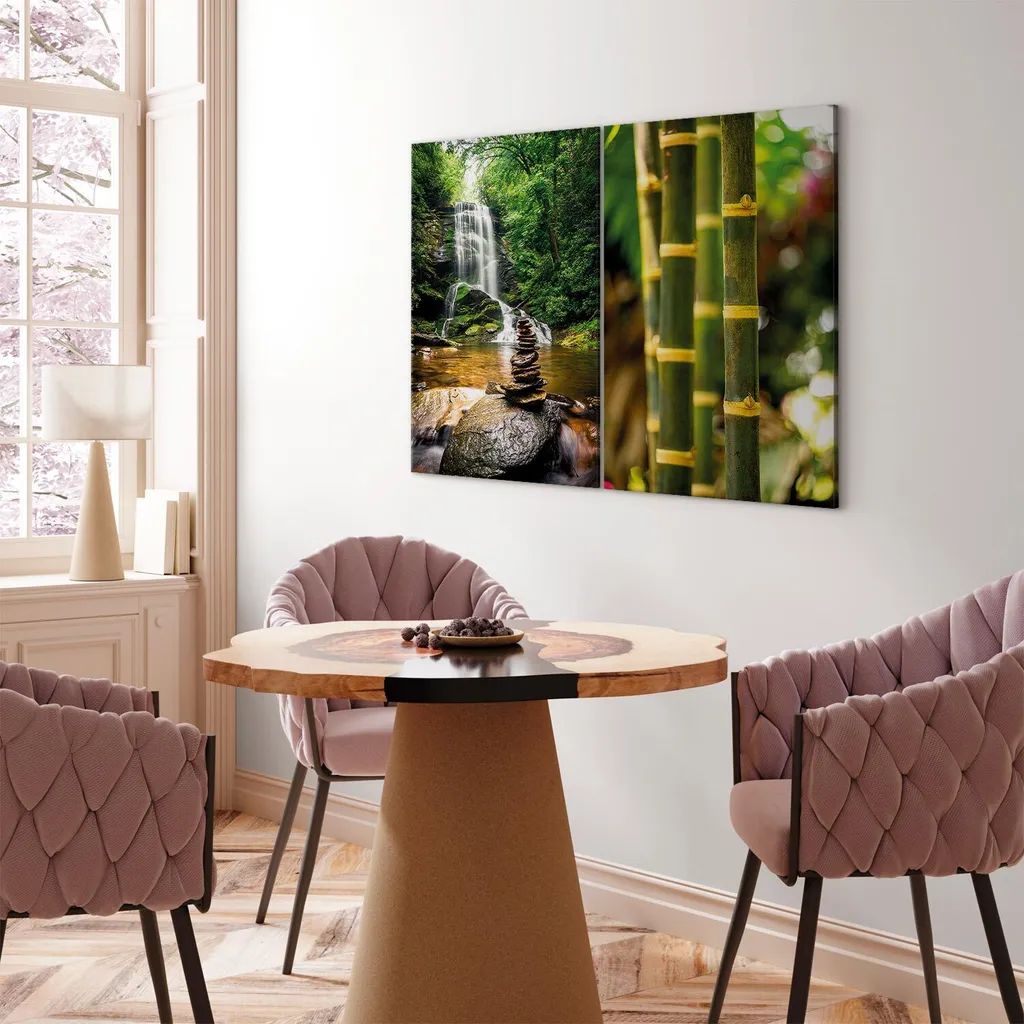Murando Quadro XL Cascata 80x60 cm Stampa su Tela Design 2 Pezzi - 4