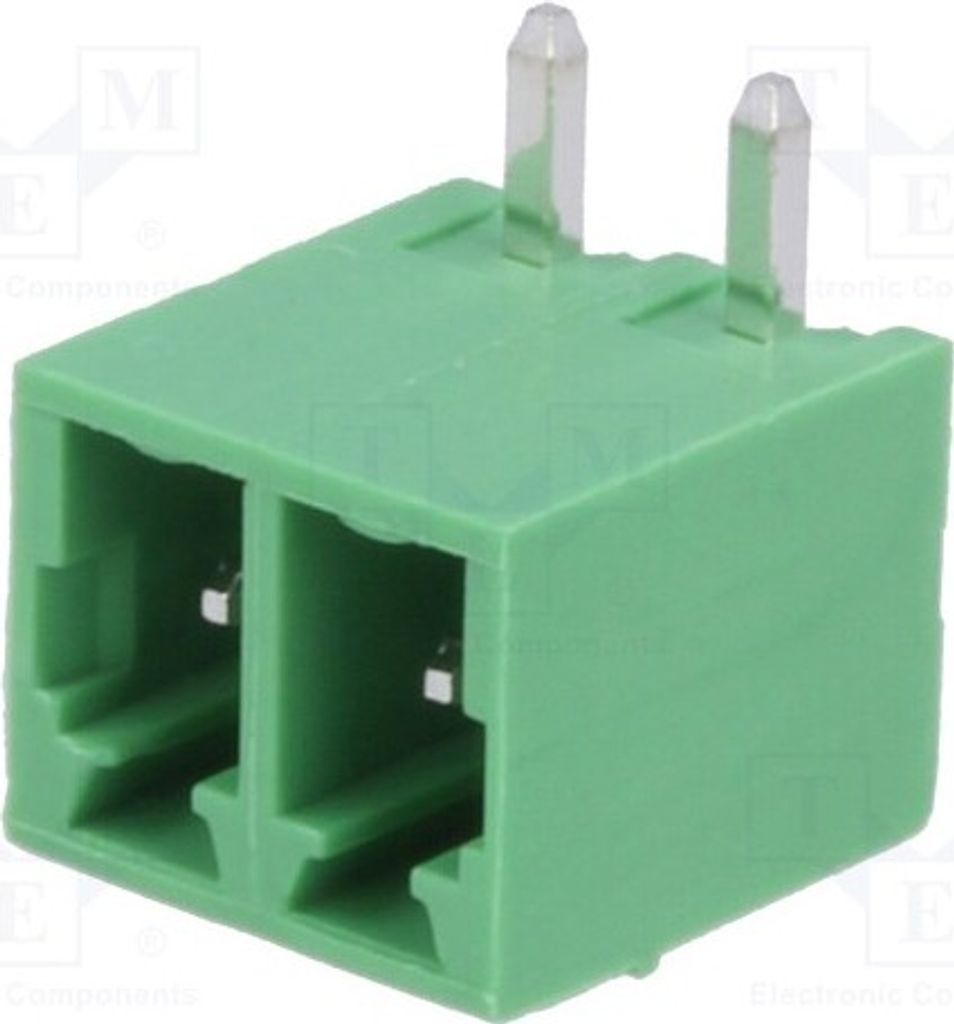 5x Klemmleiste abschaltbar 3,81mm mit 90°-Winkel Wege: 2 Buchse 15EDGRC-3.81-02P-14-