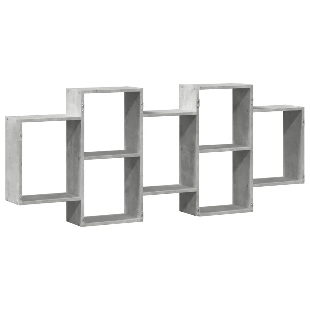 Scaffale a muro grigio cemento 159x18x65 cm materiale a base di legno