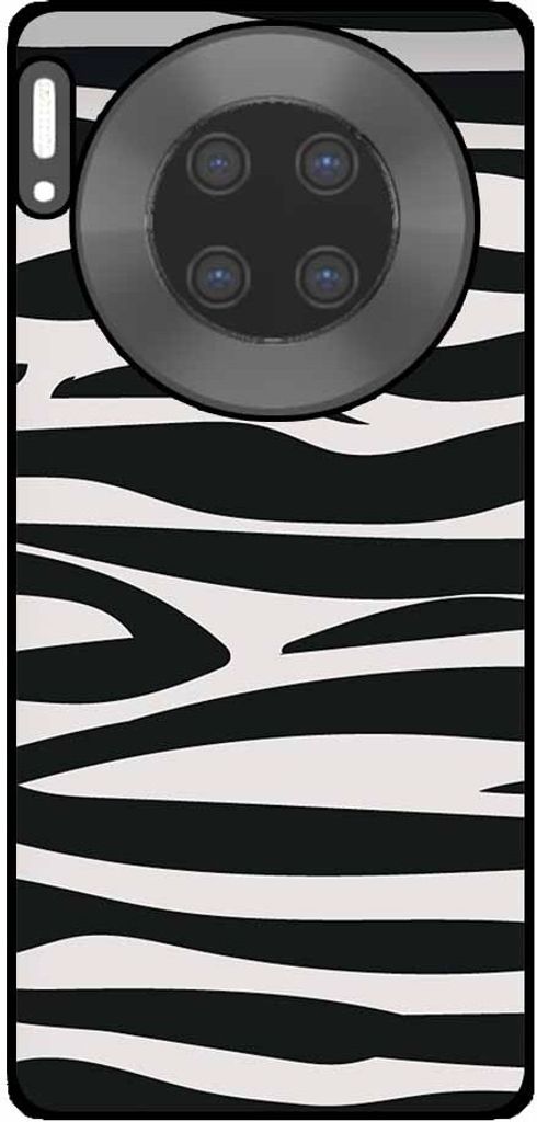 Smartphonica Telefon Fall geeignet für Huawei Mate 30 Pro mit Zebra-Druck - TPU zurück Abdeckung Fall Zebra-Design - Schwarz Weiß