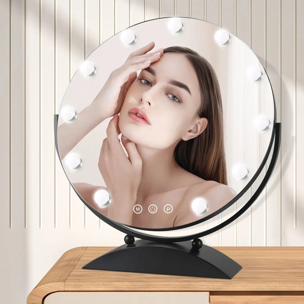 Miroir cosmétique avec éclairage 11 LED et 3 modes de lumière réglables