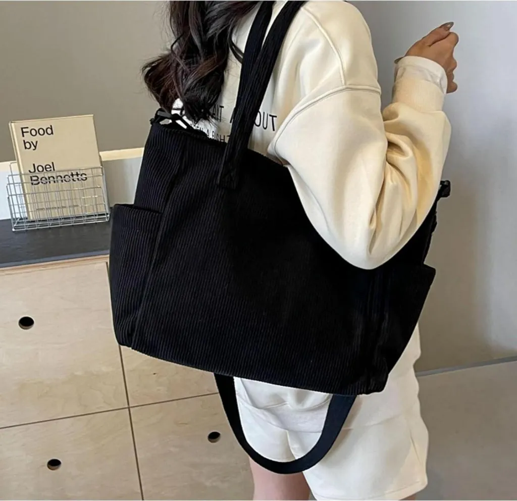 Borsa Università Donna Velluto: Tote Bag Capiente per PC e Libri - 6