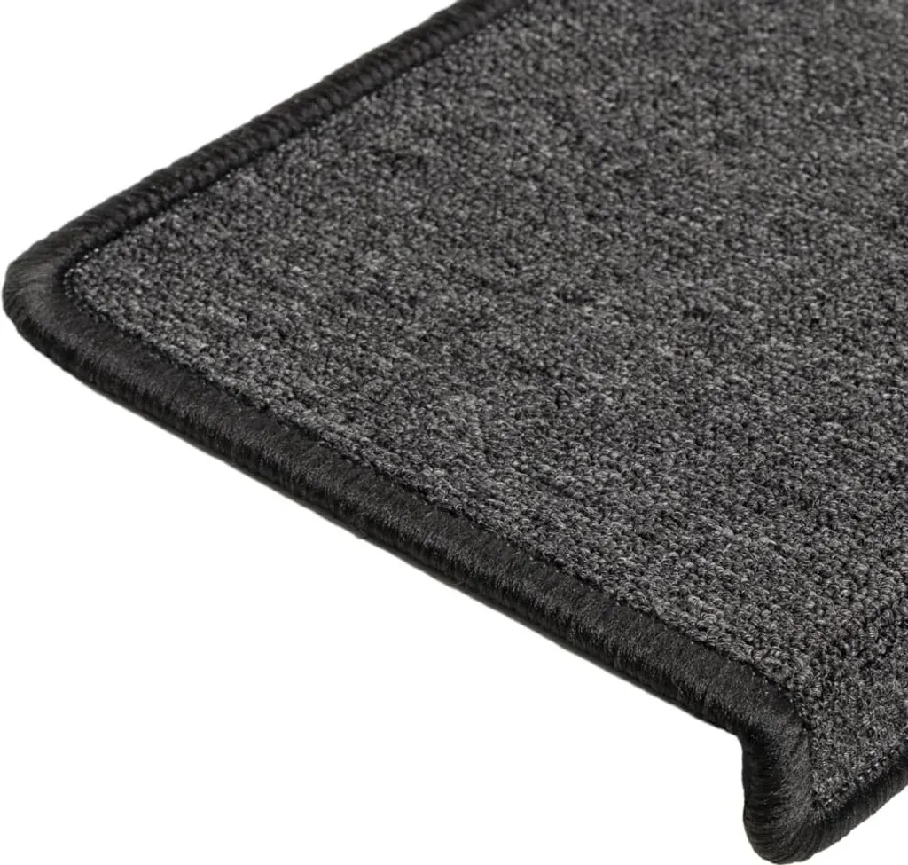 Tapis d'escalier 15 pcs 65x21x4 cm Anthracite Bord rectangulaire Pro