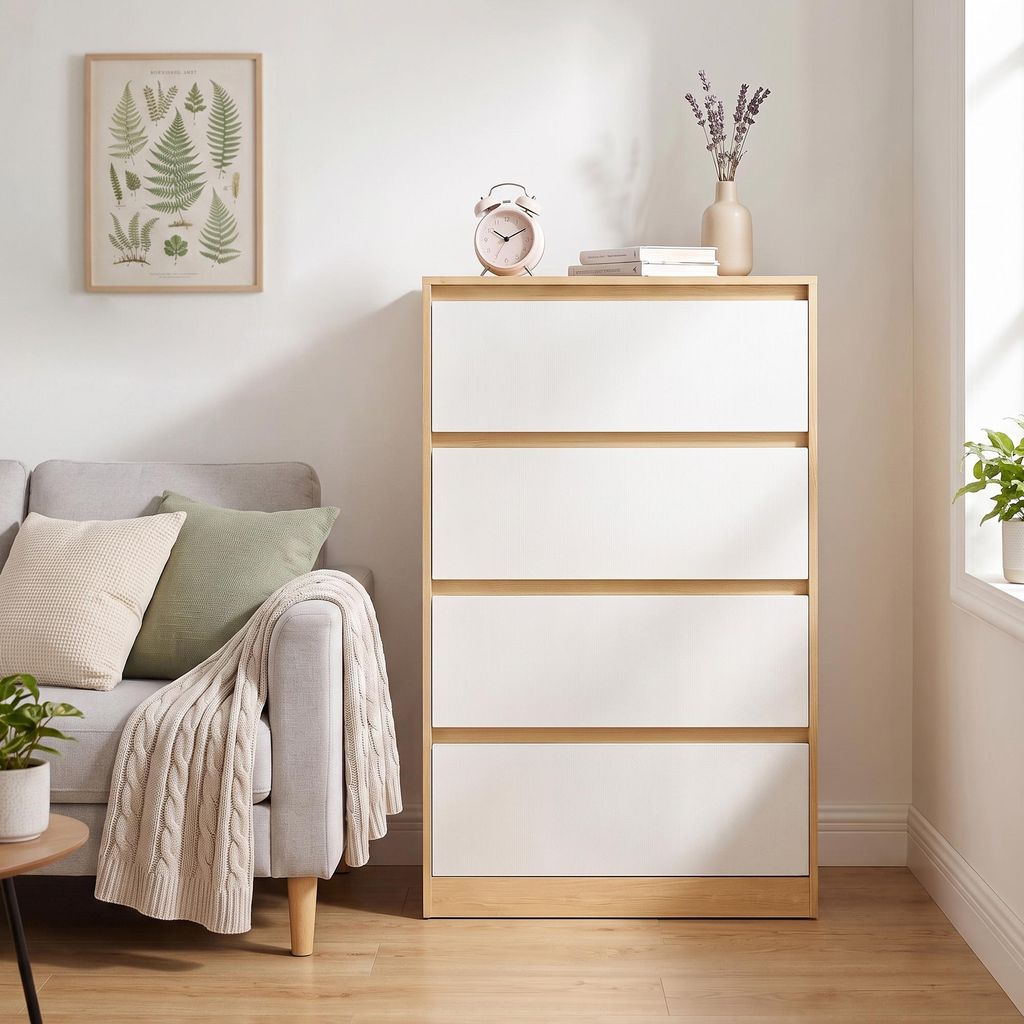VASAGLE Kommode mit 4 Schubladen Modernes Sideboard für Produktbild 