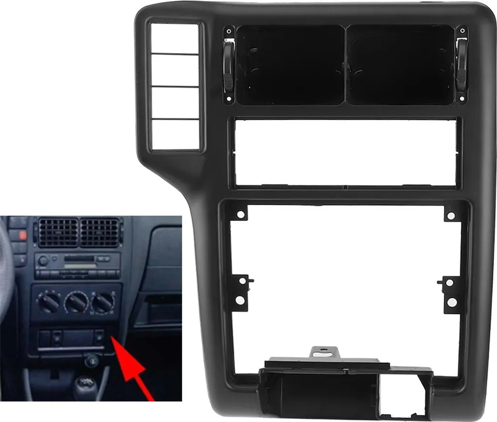 Akozon Copertura della console centrale del cruscotto Trim della radio AC Vent Grill Decorazione interna adatta per CADDY MK2 6N1858071A