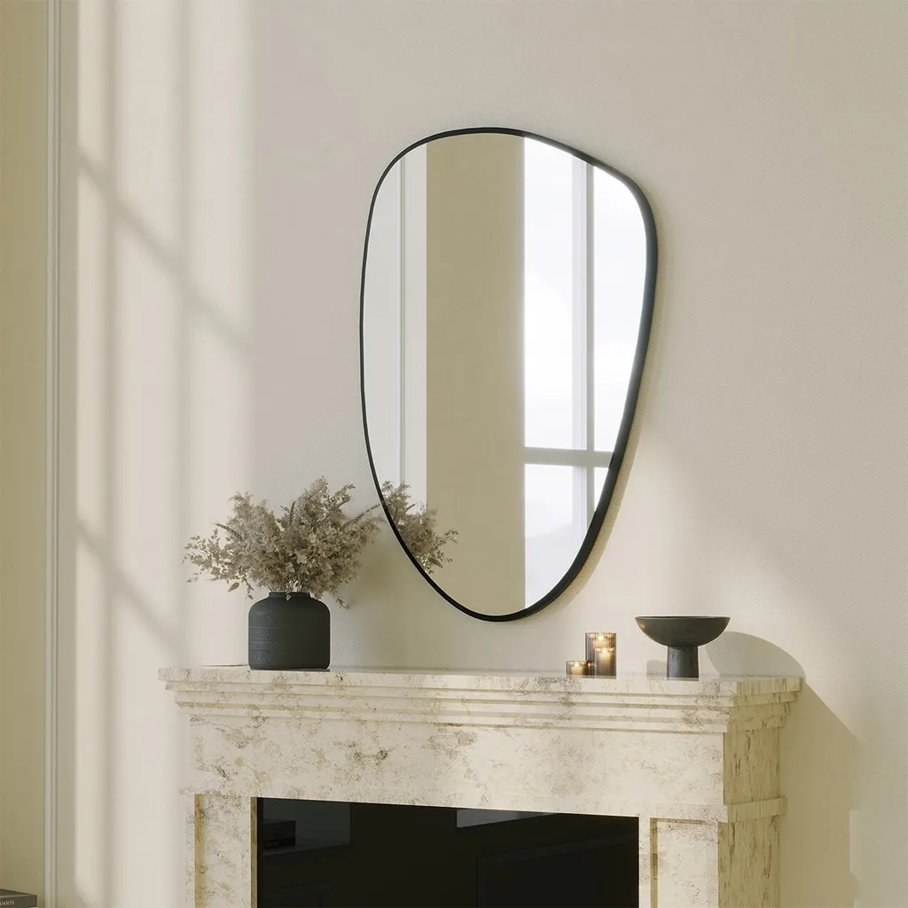 Miroir Mural pour Entrée ou Chambre Dream Noir 91x61 cm Skye Decor