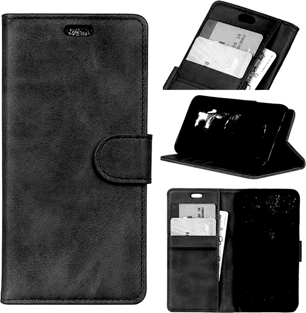 BOOK HÜLLE SCHWARZ für Samsung Galaxy A35 5G Handyhülle Handytasche Flip Case Klapphülle Cover