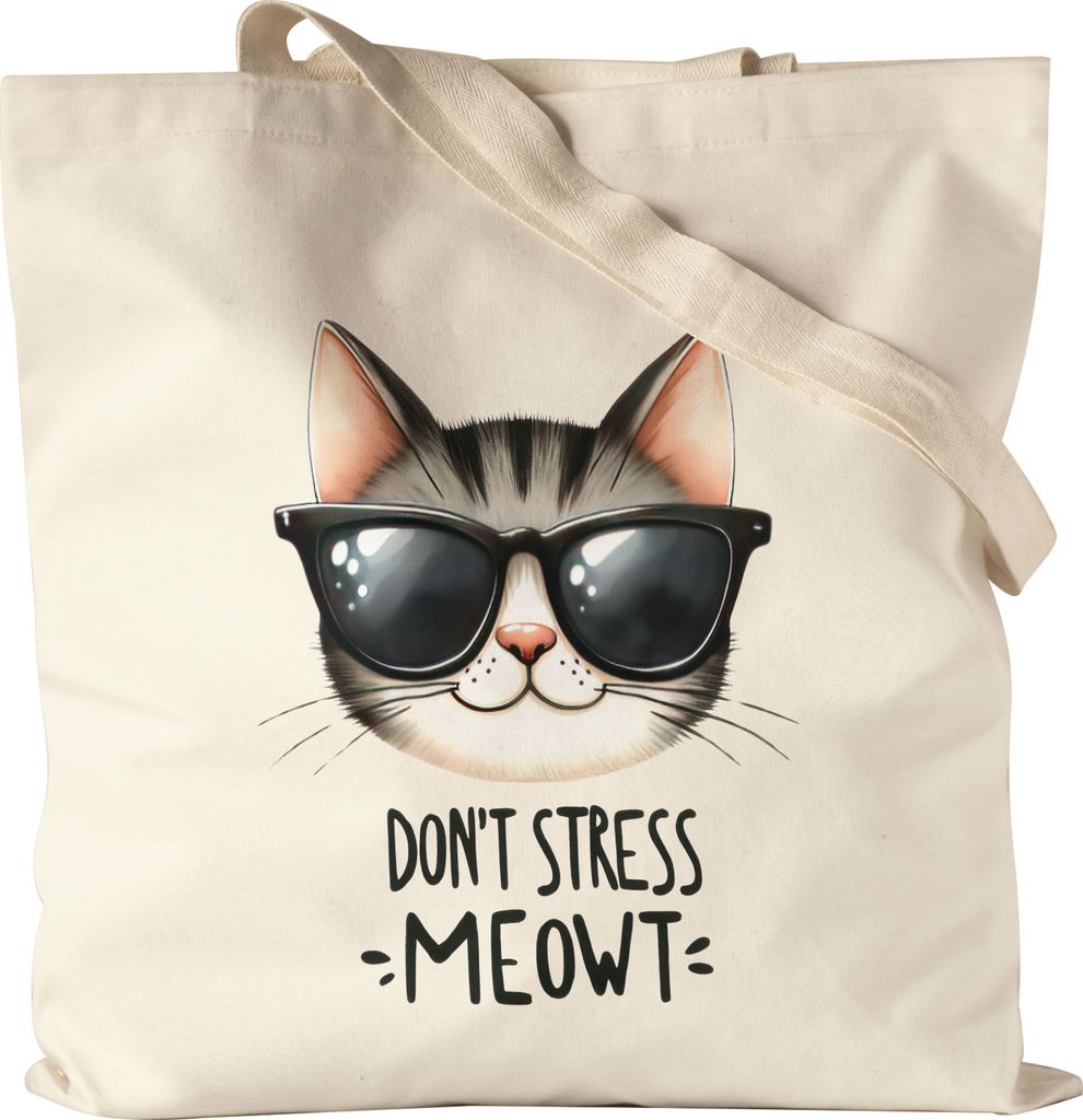 Don’t Stress Meowt Jutebeutel Katze Lustig Cool Geschenkidee für Katzenliebhaber