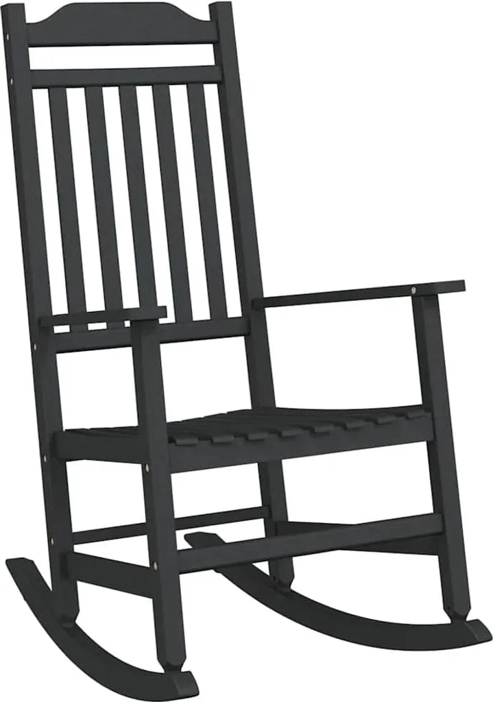 Chaise à Bascule de Relaxation Noire pour Coin Lecture ou Véranda