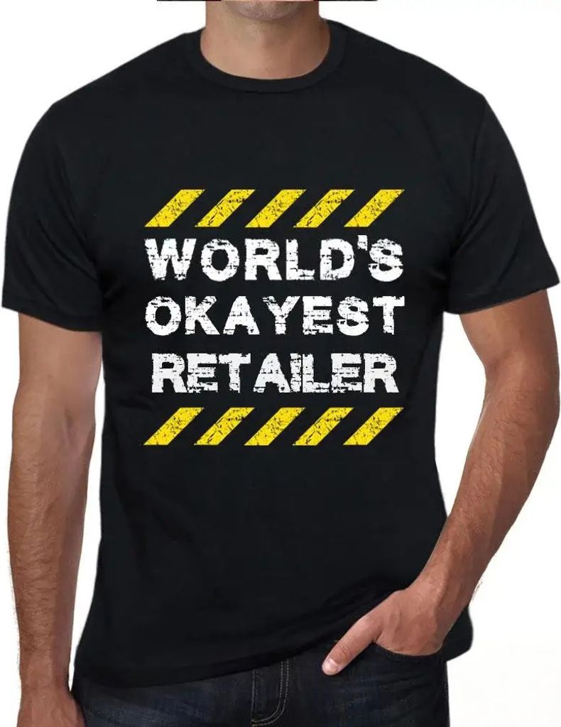 Herren Grafik T-Shirt Der beste Einzelhändler der Welt – Worlds Okayest Retailer – Öko-Verantwortlich Vintage Jahrgang Kurzarm Lustige Druck
