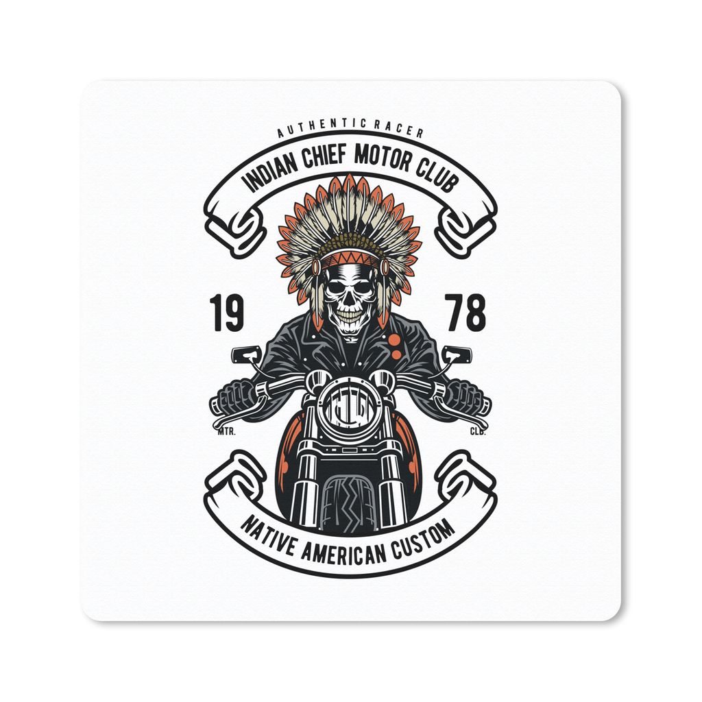 MuchoWow Mauspad Mousepad Skelett - Indianer - Retro 20x20 cm - Mousepads - Maus Mat - Pad - Mausunterlage - Desk Mat - Bureauartikeln