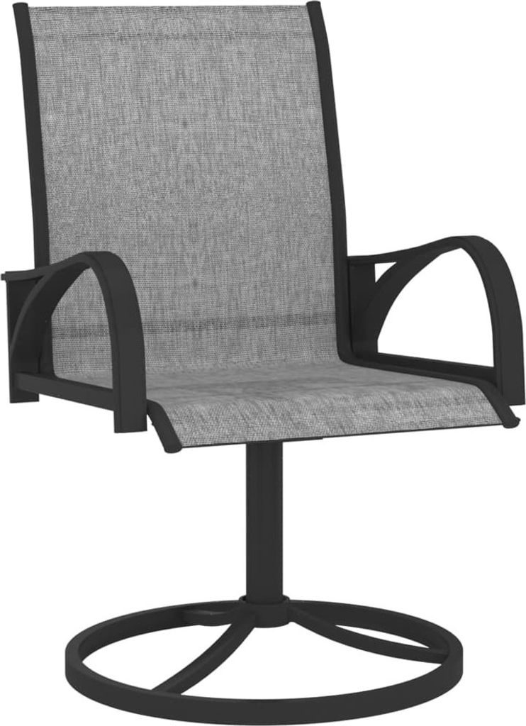 vidaXL Garten-Drehstühle 2 Stk. Textilene and Stahl Grau Produktbild 