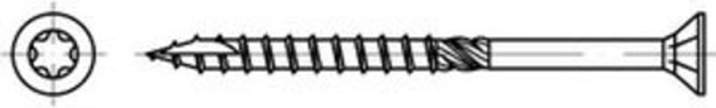 ART 89091 Holzbauschrauben CE Stahl 6 x 60/52 -T30 gal Zn gal Zn FS 100 Stk