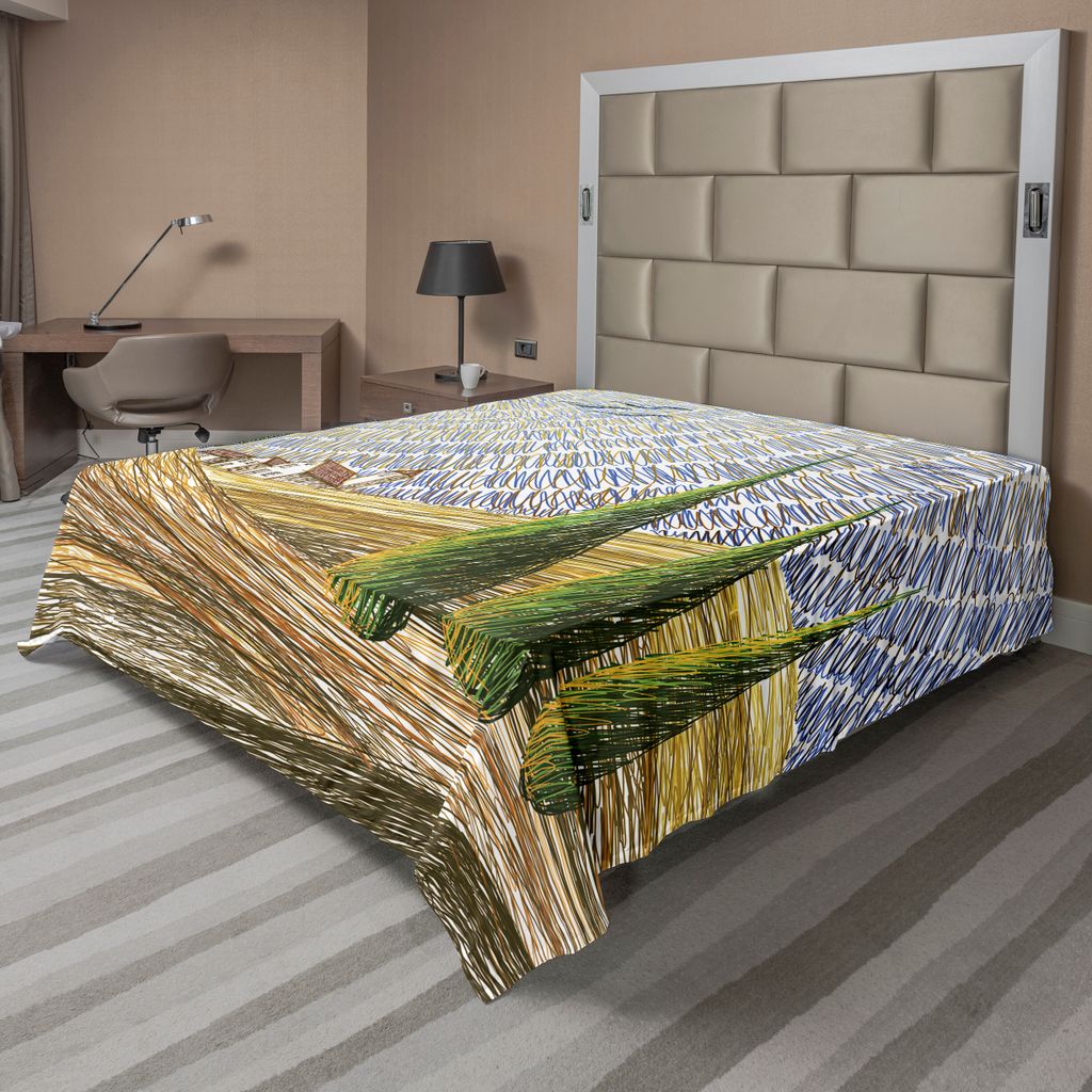 ABAKUHAUS Italienisch Bettlaken, Van Gogh Art Italienische Tal Ländliche Felder Mit Landschafts Malerei Druck, weiches bequemes oberes Bettlaken f...