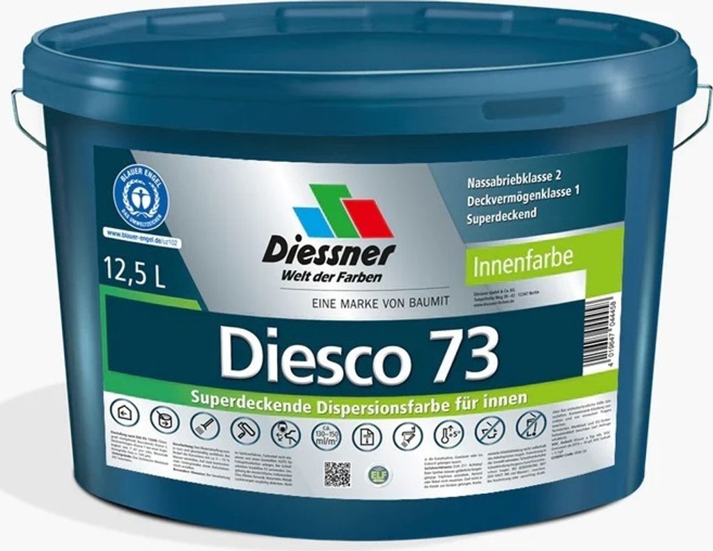 Diessner Diesco 73 Premium Innenfarbe weiß 12,5 Liter Produktbild 