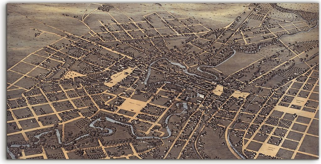 Coloray Acrylbild 100x50 Wandbild Acrylbilder Alte Karte San Antonio Vintage Poster