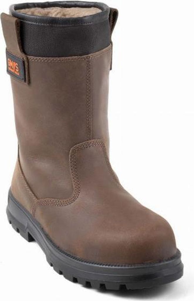 Bottes fourrées KAMA S3 CI en cuir marron avec embout et Image du produit 