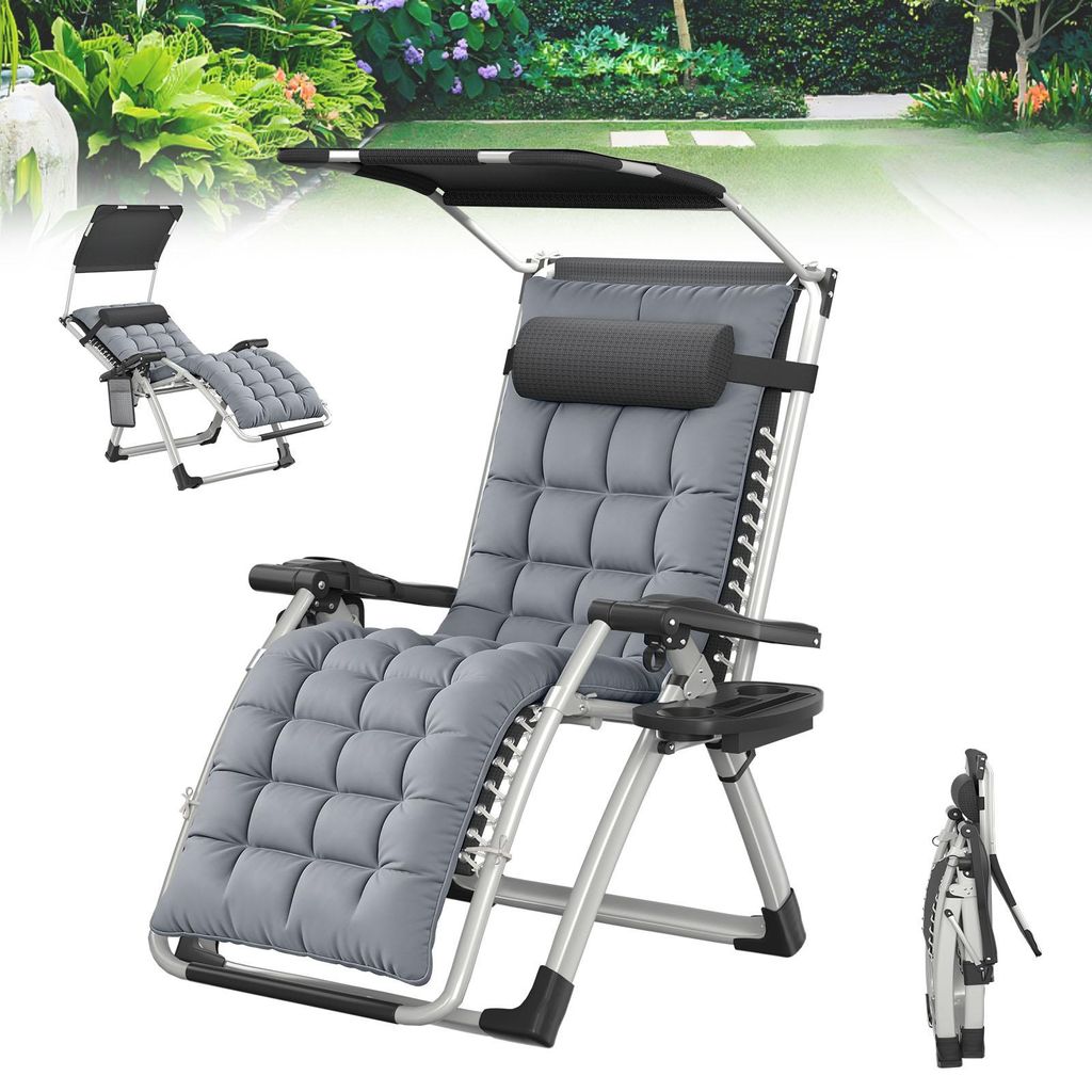 Chaise longue de jardin UISEBRT rembourrée avec coussin Image du produit 