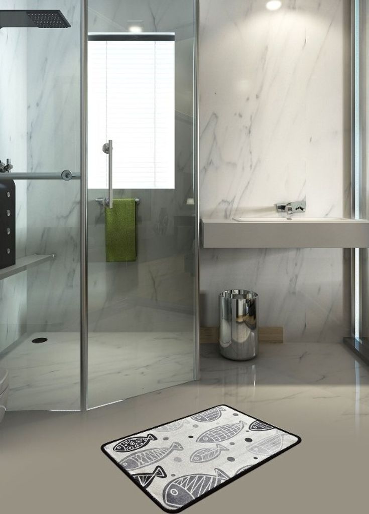 Mijolnir, Fish- CHL1287, Bunt, Badematten, 700 gr/m², 100% Mikropolyamid