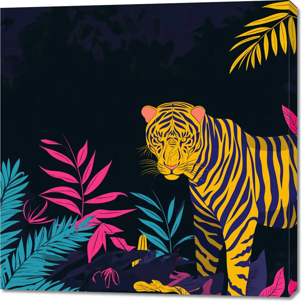 Image Tigre 100 x 100 cm Haute Résolution sans Pixels pour Grand Mur