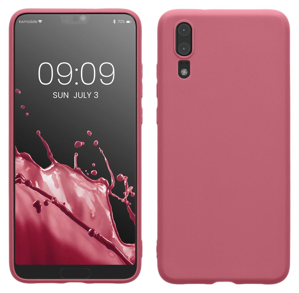 kwmobile Handyhülle für Huawei P20 Hülle - TPU Case - Kabelloses Laden - Schutzhülle Cover in Dark Rose