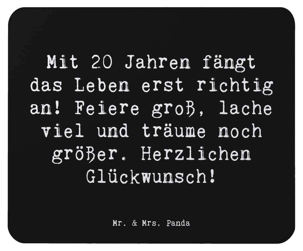 Mr. & Mrs. Panda Mouse Pad Spruch 20. Geburtstag - Schwarz - Geschenk, Happy Birthday, Feiern, computer mousepad, unvergesslich, lache viel, Mauspa...