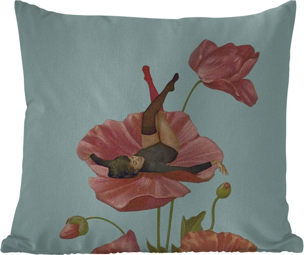 MuchoWow Outdoor Kissen - Träume - Vintage - Frauen - 40x40 cm - Wetterfest - Lounge Kissen - Kopfkissen - Interieur - Polster mit Bild