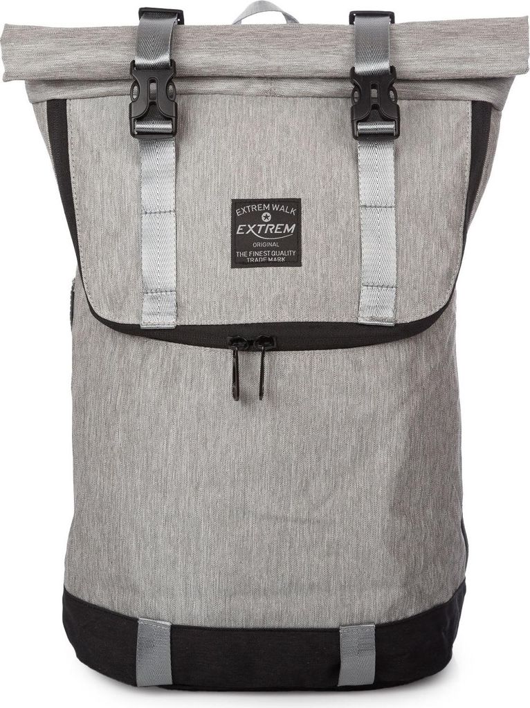 Bag Street Rolltop Rucksack mit Laptopfach 15,6 Zoll Hellgrau