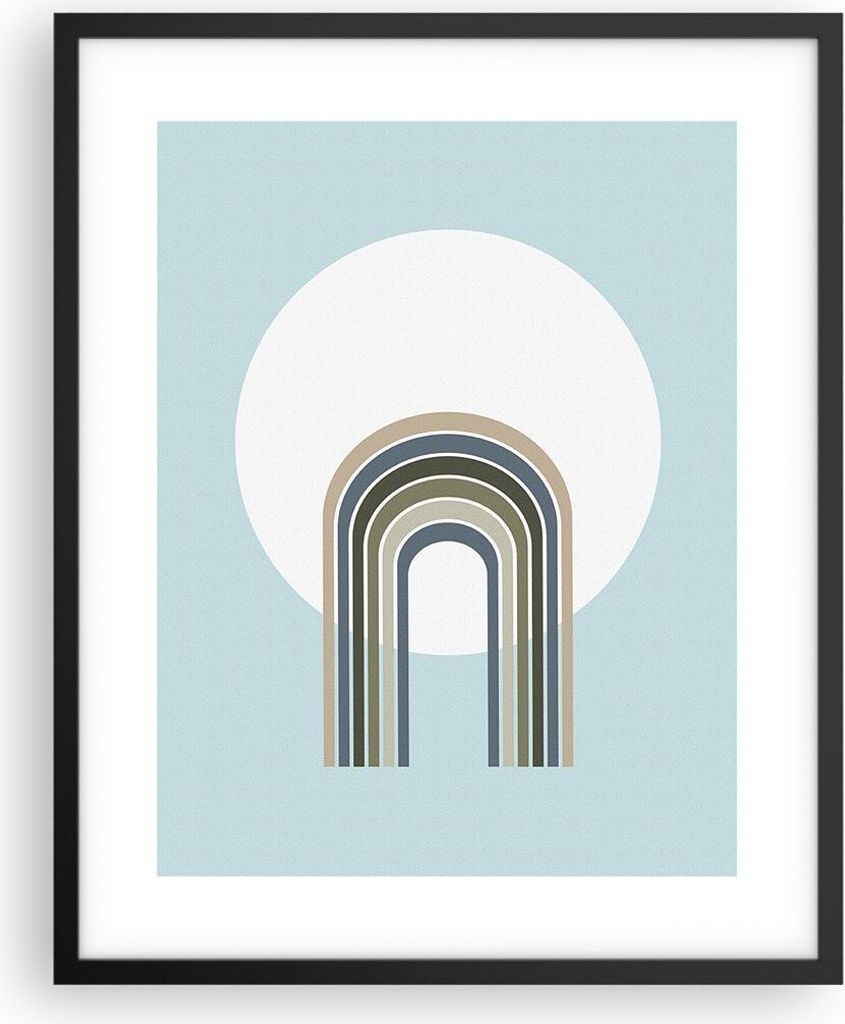 Gerahmtes Poster - Schwarzer Rahmen - Formen Rad Linien - 40x50 cm - Wand Bild - Wanddeko - Wandbilder - Kunstposter - Wandposter - Bilderrahmen - ...