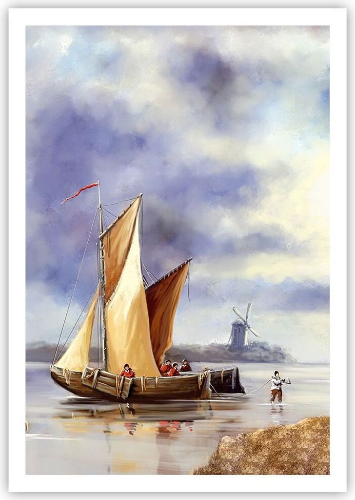 Poster - Poster ohne Rahmen - Fischer Schiff Fan - 70x100 cm - Wand Bild - Wanddeko - Wandbilder - Kunstposter - Wandposter - Bilder - Kunstdruck -...