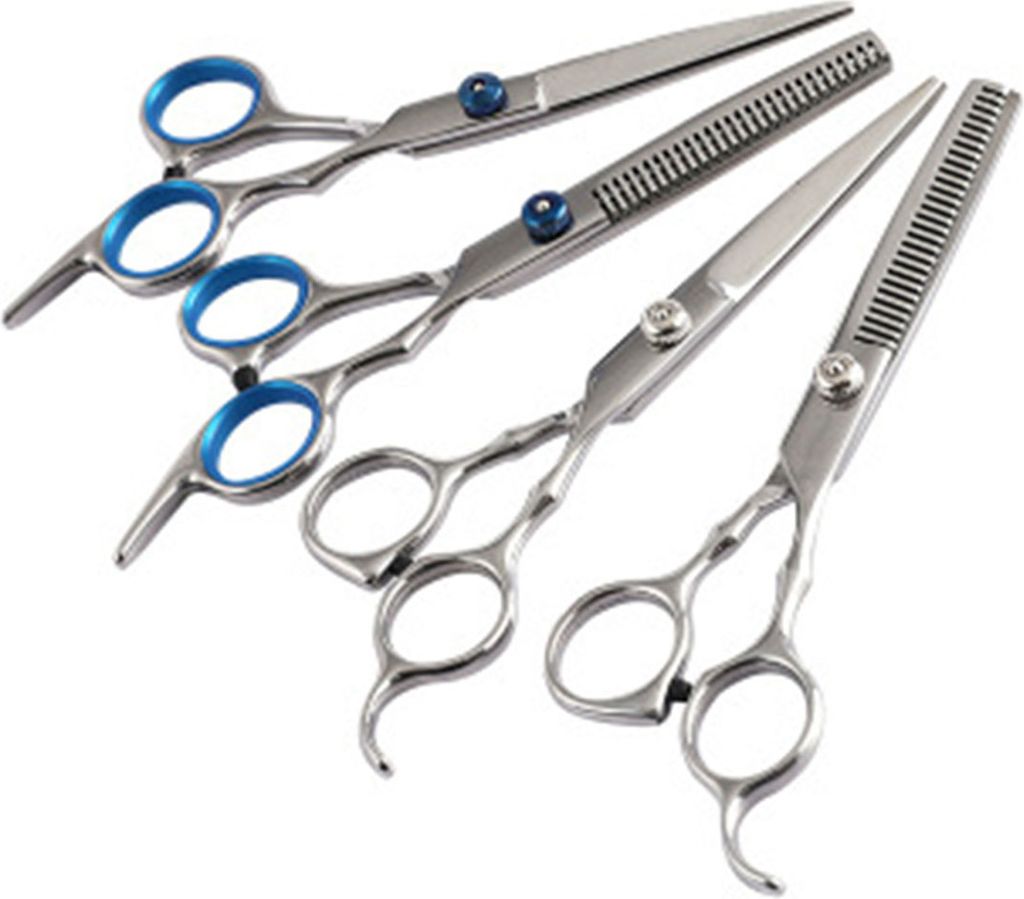 Professionelle Friseurschere 15,2 Cm Aus Japanischem Edelstahl | Für Damen & Herren | Mit Austauschbaren Fingereinsätzen & Runder Spitze