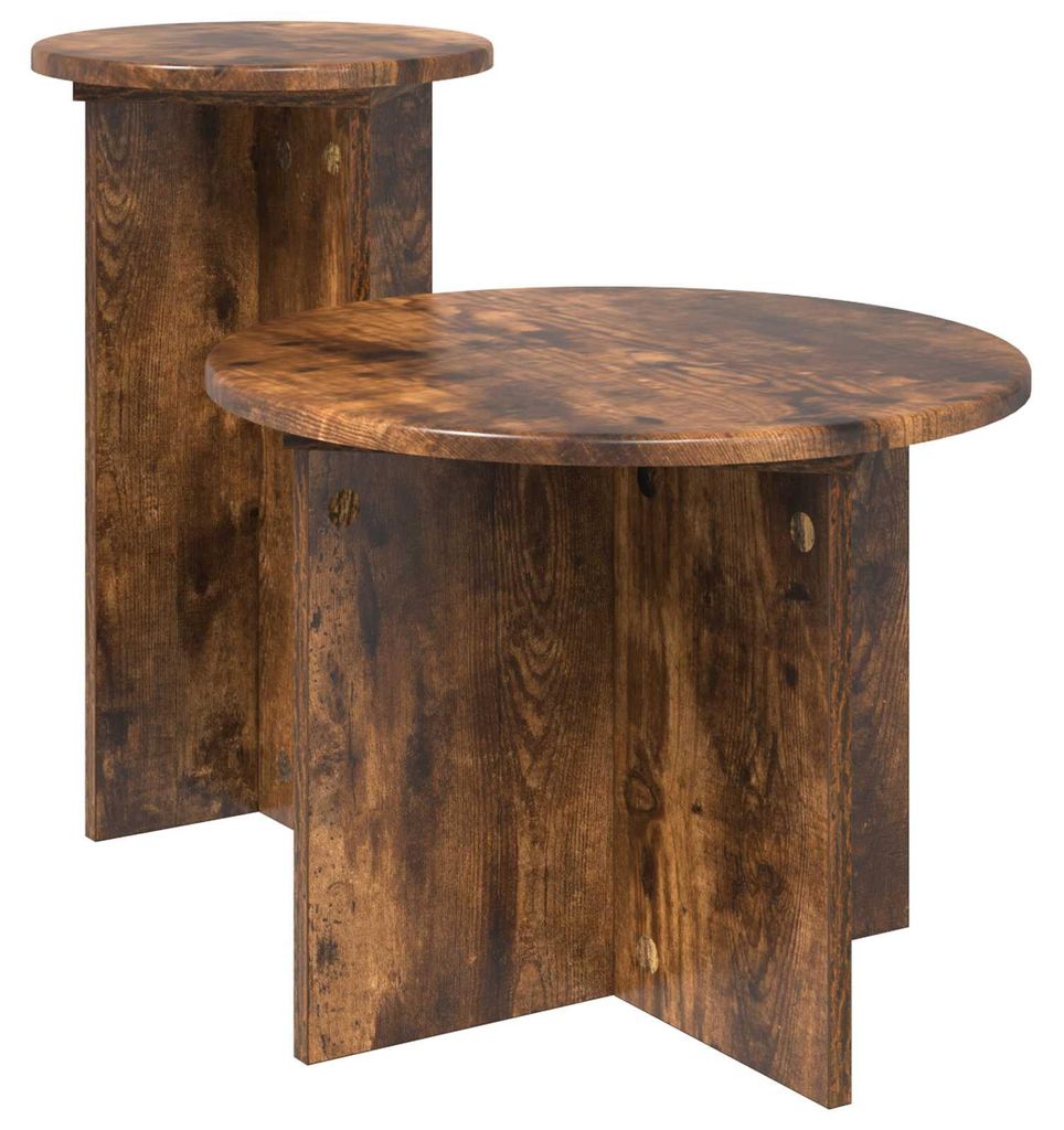 vidaXL Beistelltisch-Set 2 pcs Geräucherte Eiche Holzwerkstoff