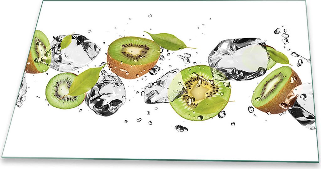 Herdabdeckplatte Glaskeramikkochfeld-Abdeckung Spritzschutz Glas Universal 80x52 Obst Grün