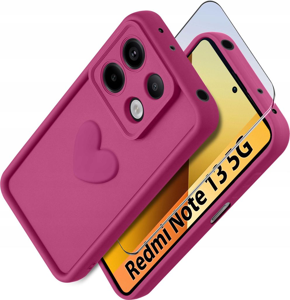 Etui do Xiaomi Redmi Note 13 5G silikonowe MATOWE serce + Obrázok produktu 