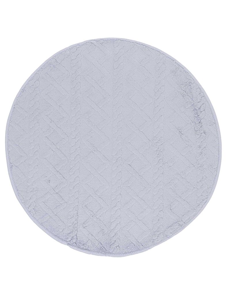 Weicher Badezimmer Teppich Style mit Pullover Muster - rund - 67cm Grau