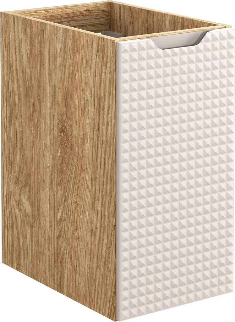 FURNLUX Luxor Meuble sous Lavabo 30cm Beige et Chêne pour Salle de Bain