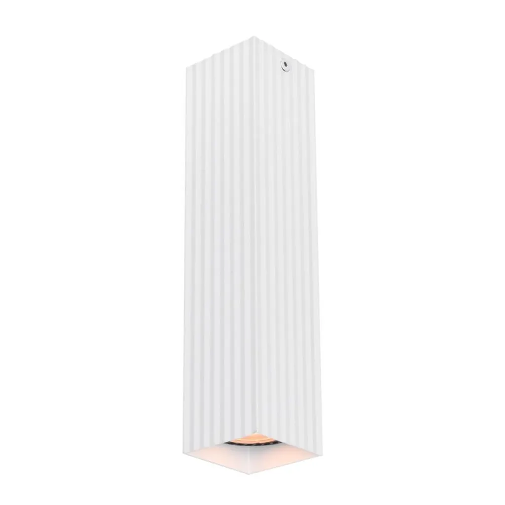 Spot decorativo bianco a strisce quadrate da soffitto 24 cm per soggiorno cucina 1xGU10 10W TECNO Italux