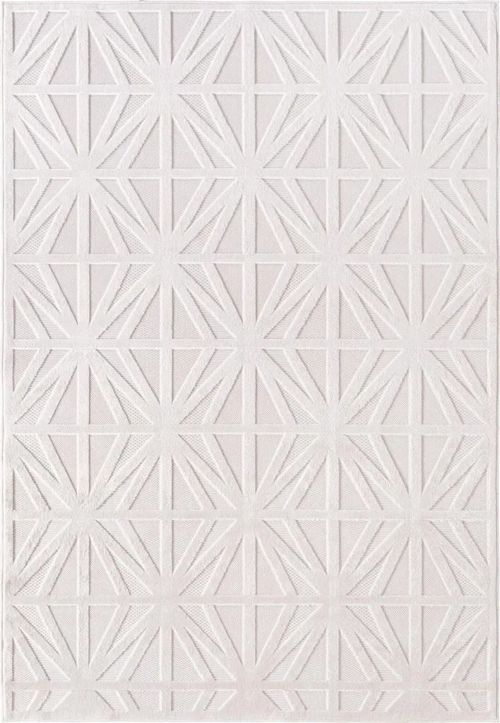 Doha Aryza Tapis poils ras rectangle 140x200cm crème pour salon chic