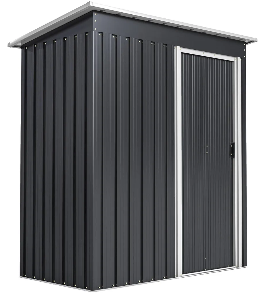 Cabanon de Jardin avec Porte Coulissante - Remise Métal Noir de 1,16 m2