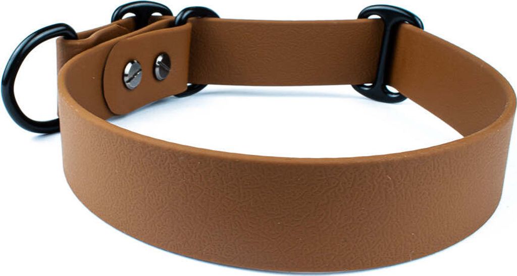 Hundehalsband Tierluxe Zugstopp Biothane Braun Personalisiert – Ohne Name (Gravur) / Braun / L Halsumfang 35-41 cm
