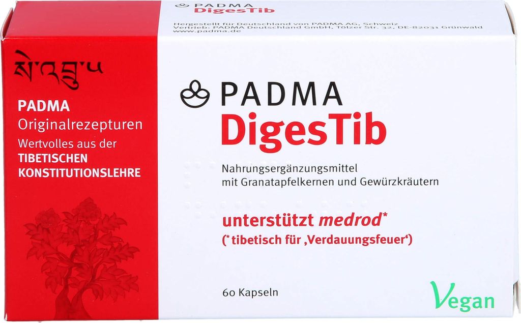 PADMA DigesTib Verdauung Kapseln erwärmt die Mitte, 60 St. Produktbild 