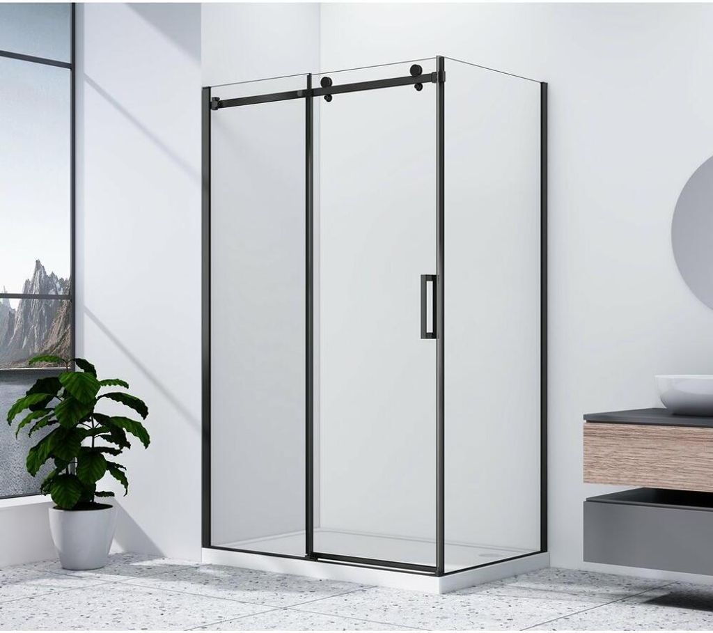 DRAGON BLACK Rechteckige Duschkabine 1600x800mm L/R Variante