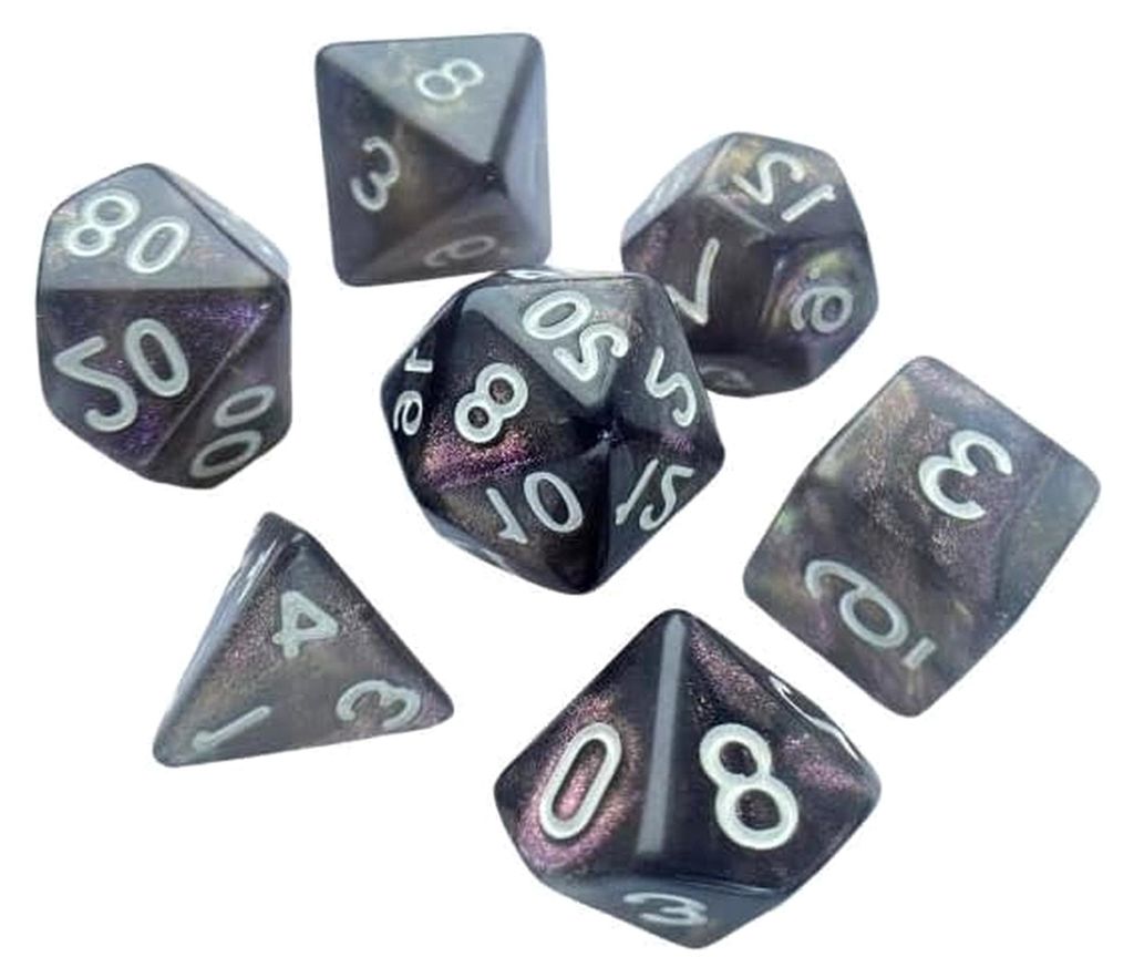 7 Stück Mehrseitige Acrylwürfel für Brettspiele und Rollenspiele